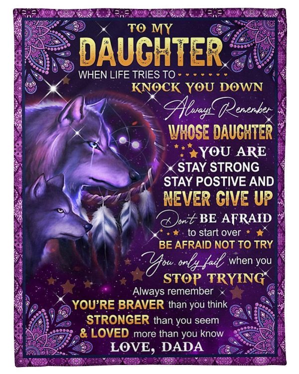 Dada To Daughter Fleece Blanket You're Braver Than You Think Fleece Bl