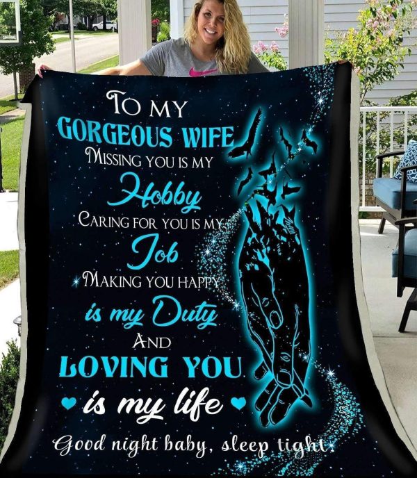 Loving You Is My Life Blue Blanket Giving Wife