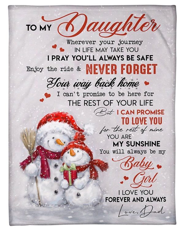 Snowman You Are My Sunshine Fleece Blanket To Daughter Fleece Blanket