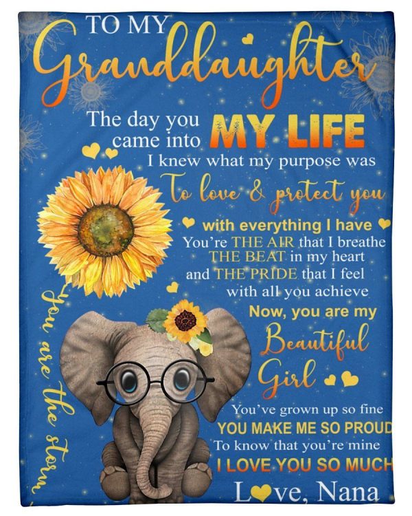 Lovely Elephant Messages For Granddaughter From Nana Fleece Blanket - Image 4