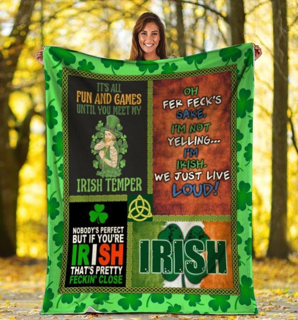 It's All Fun And Games Until You Meet My Irish Temper Fleece Blanket - Image 2