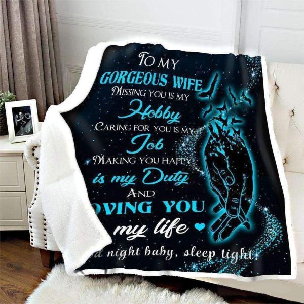 Loving You Is My Life Blue Blanket Giving Wife - Image 2