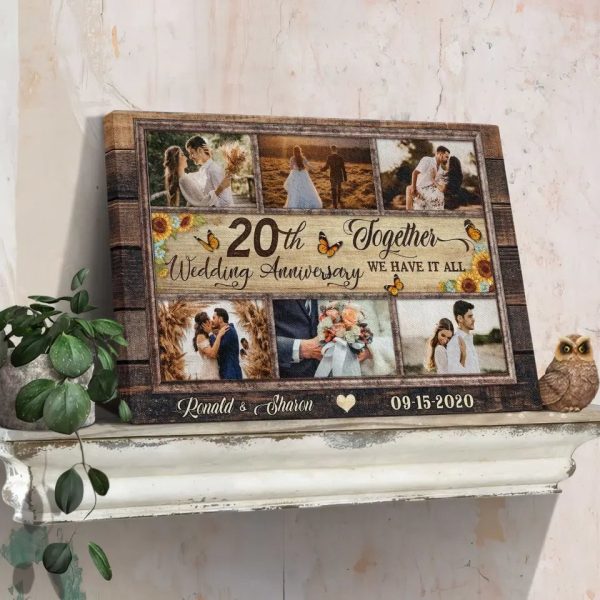 Personalized Canvas Prints, Custom Photos, Couple Gifts, Anniversary Gifts, 20th Anniversary Photo Gift Together We Have It All Dem Canvas - Image 3