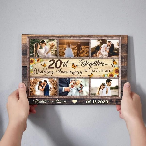 Personalized Canvas Prints, Custom Photos, Couple Gifts, Anniversary Gifts, 20th Anniversary Photo Gift Together We Have It All Dem Canvas - Image 7