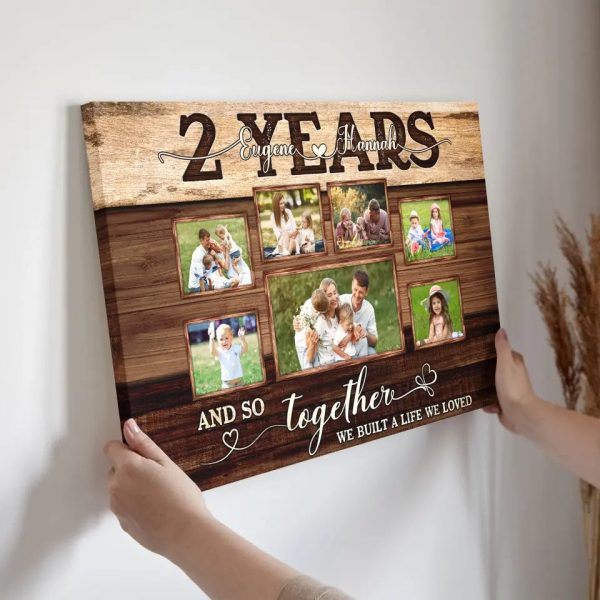 Personalized Canvas Prints, Custom Photos, Couple Gifts, Anniversary Gifts, 2nd Anniversary Couple Love Wife Husband Dem Canvas