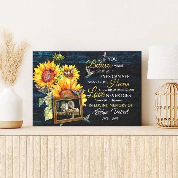 Personalized Canvas Prints, Custom Photo, Sympathy Gifts, Memorial Gift, Beautiful Sun Flower When You Believe Dem Canvas - Image 5