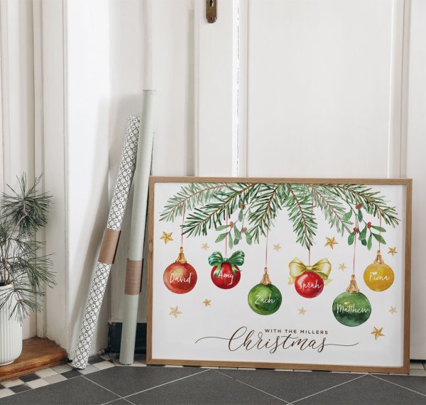 Custom Christmas Poster - Christmas Ornament Print - Personalized Family Poster - Custom Christmas Gift - Family Gift - Holiday Decor - Image 6