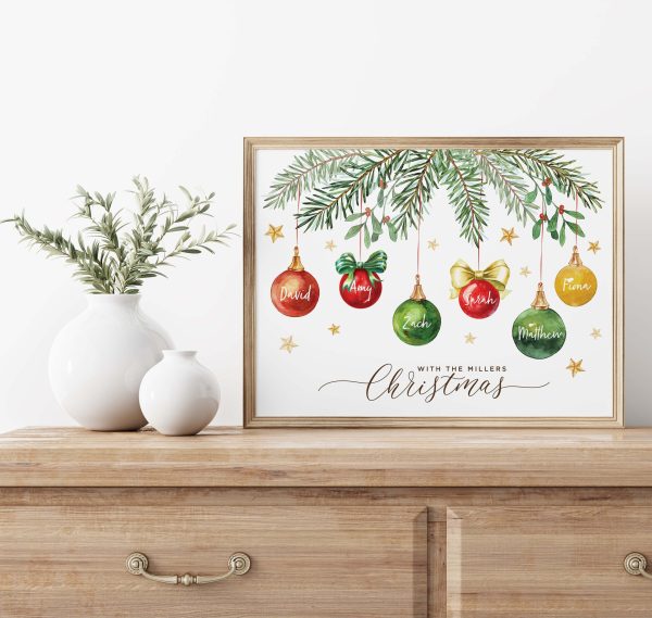 Custom Christmas Poster - Christmas Ornament Print - Personalized Family Poster - Custom Christmas Gift - Family Gift - Holiday Decor