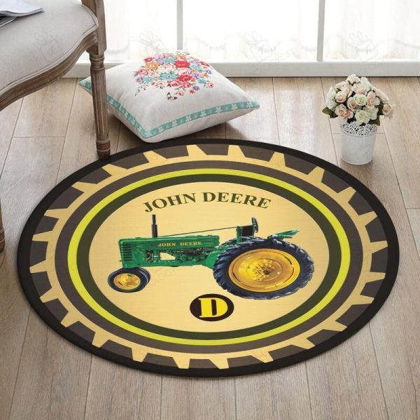 Johndeere Living Room Round Mat Circle Rug Farmer Tractor John Deere