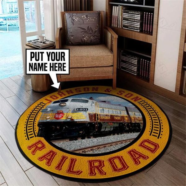 Personalized Cp Canadian Pacific Railroad Living Room Round Mat Circle Rug