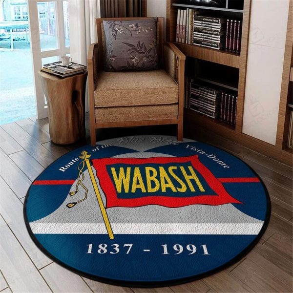 Wab Living Room Round Mat Circle Rug Wabash Railroad Wab