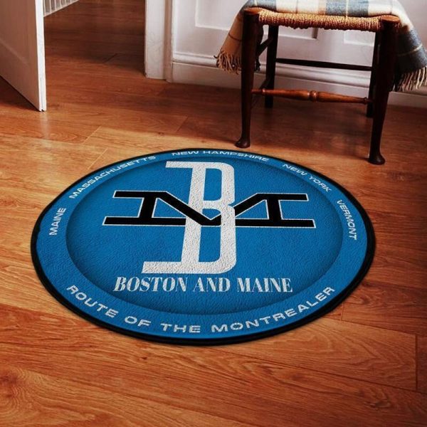 Bostonmaine Round Mat Bm Boston & Maine Railroad Round Floor Mat Room Rugs Carpet Outdoor Rug Washable Rugs