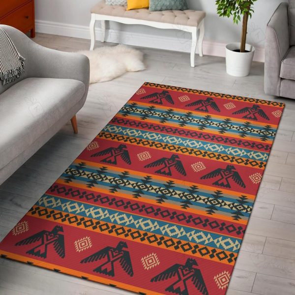 Red Thunderbird Native American Design Area Rectangle Area Rugs Carpet For Living Room, Bedroom, Kitchen Rugs, Non-Slip Carpet Rp124542 Print