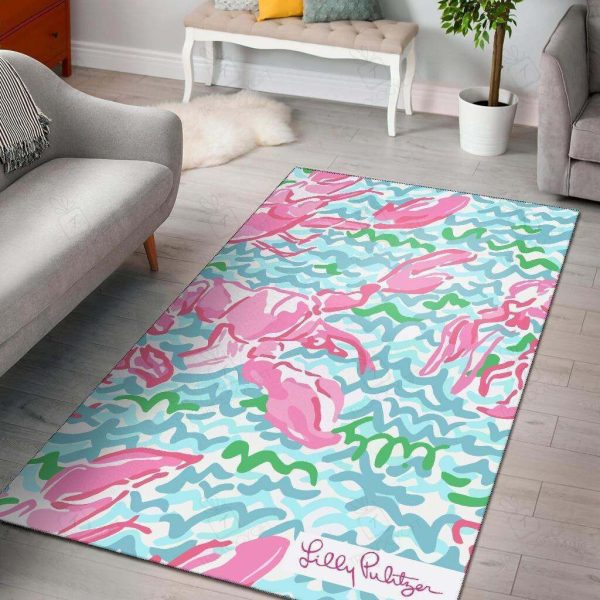 Lobstah Roll Lilly Pulitzer Area Carpet Rectangle Area Rugs Carpet For Living Room, Bedroom, Kitchen Rugs, Non-Slip Carpet Rp121225 Print